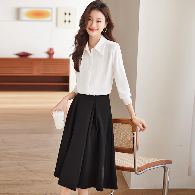 Women's Elegant Long Sleeve Solid Commuter Blouse