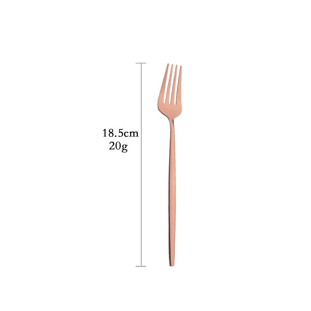 Rose Gold Mirror Cutlery Set Fruit Forks Spoons Dessert Knives Wedding Dinnerware Stainless Steel Flatware Dinner Tableware Set