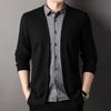 Pánská košile Falešný dvoudílný cardigan límeček Jednořadý Dlouhé rukávy Barevně ladící Pletené Formální Business Styl Top