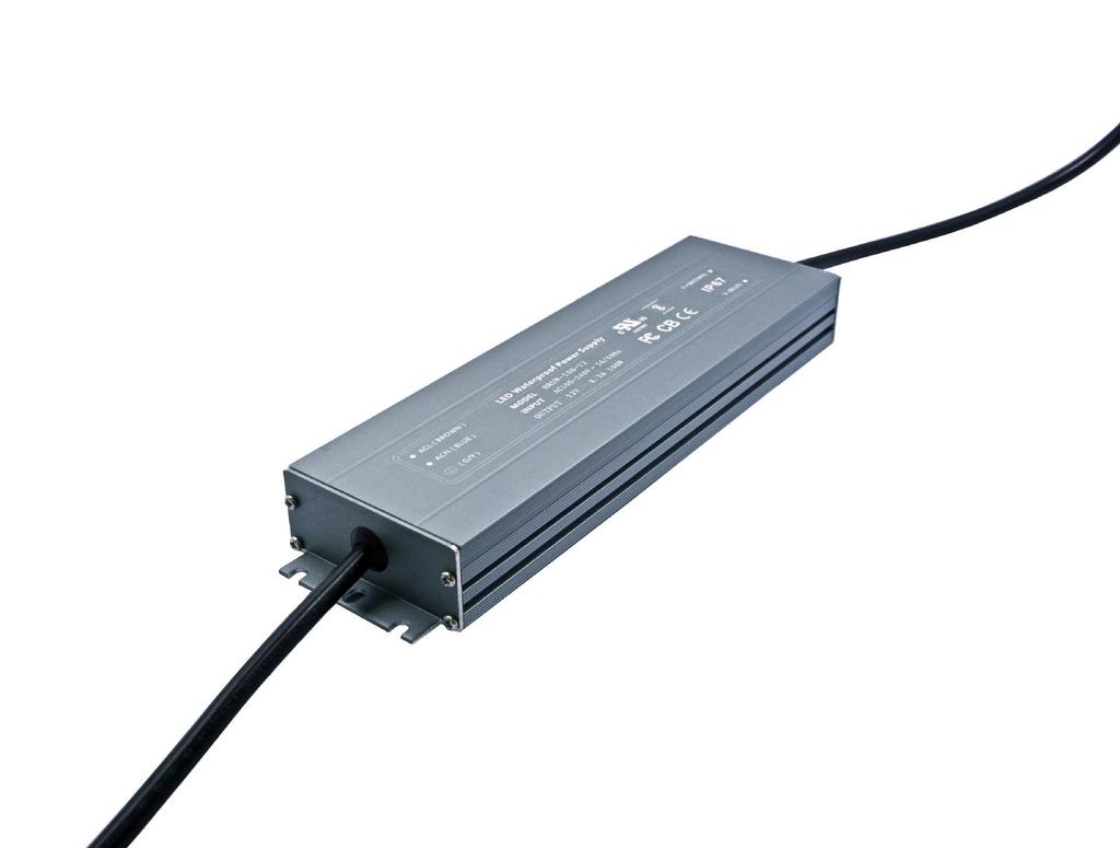 12V/24V Ultra-Thin Waterproof Power Supply, 30W-360W, DC Constant Voltage IP67