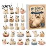 Unique Holiday Unboxing Gifts Ragdoll Cat Advent Calendar, Includes 24 Kitten Acrylic Hanging Ornaments, Cute Tree Ornaments 2D Flat Kitty Pendants