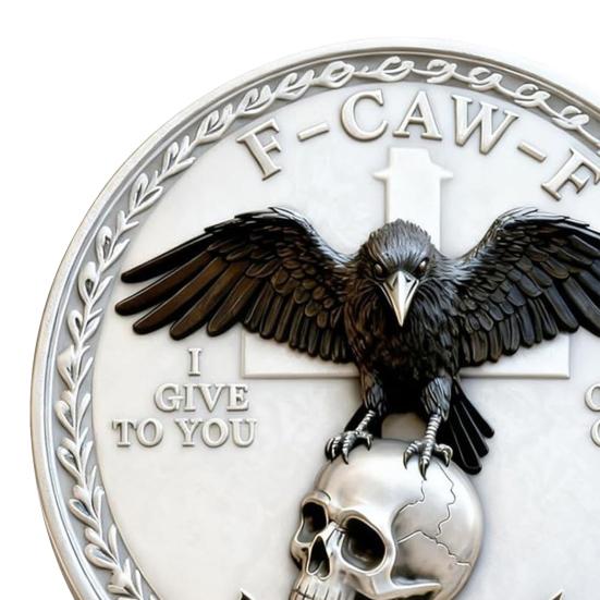 1/2/3Pcs Raven Skull Souvenir Coin Double-Sided Attitude Crow Challenge Coin Token of Freedom Humor