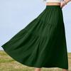 Women Casual Summer Loose Maxi Skirt Elastic Waist Lightweight Flowy Tiered Design Comfortable Daily Wear
