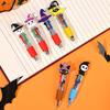 Halloween Theme Four-color Ballpoint Pen,Mini Cartoon Retractable Color Pen Student Stationery