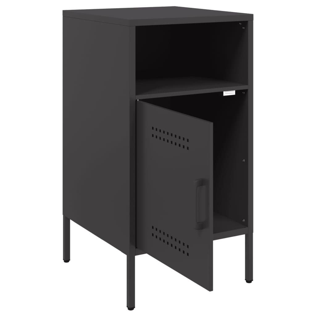 Nightstands 2 Pcs Black 36 X 39 X 68 Cm Steel