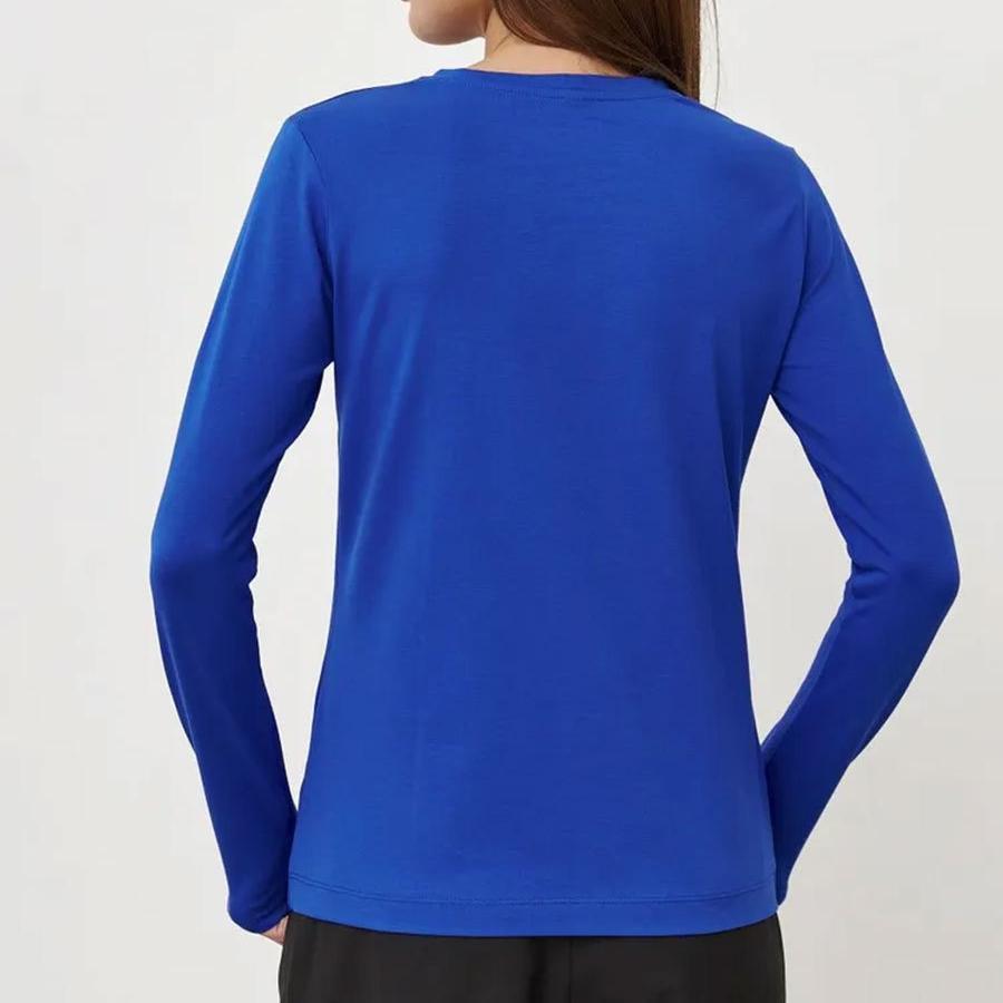 GMXIA Baumwoll-T-Shirt Frühling Damenmode Rest Vielseitiger Pendlerpullover Rundhals Langarm-T-Shirt