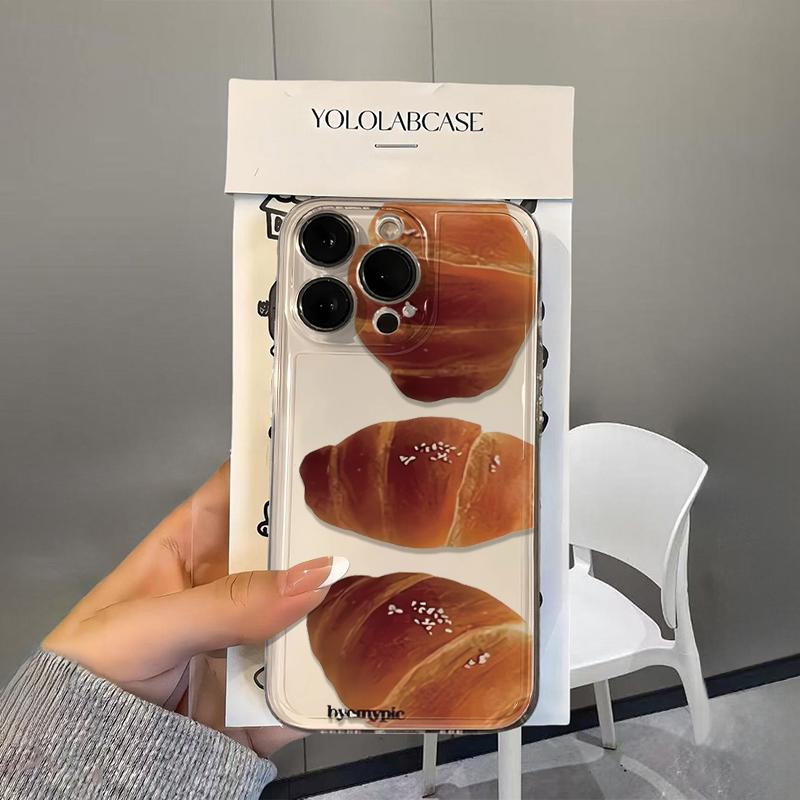 Creative Bread Phone Case For IPhone 17 16 15 14 13 12 11 Pro Max 13 12 17Air 16e Shockproof Soft Clear Cases Coque