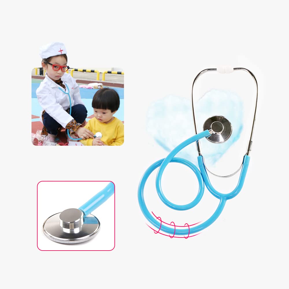 Single-Player Virtual Stethoscope Children's Medical Toy Simulation Medical Equipment Toy for Kids (Blue)