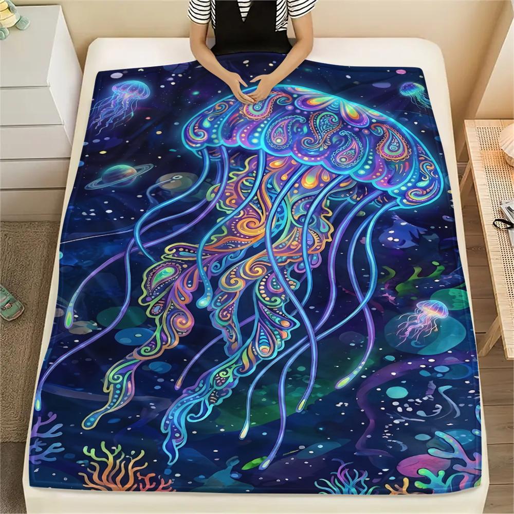 Colorful Line Animals Print Flannel Blanket,High quality Comfortable for All Seasons,Home Decor,Warmth and Comfort,Perfect for Christmas Gifts