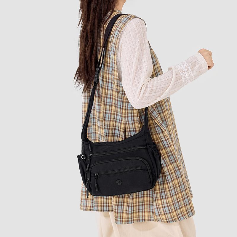 Multi-vakken Nylon Tas Pendelaar Multifunctioneel Schouder Crossbody Draagbaar Kleine Vierkante Tas