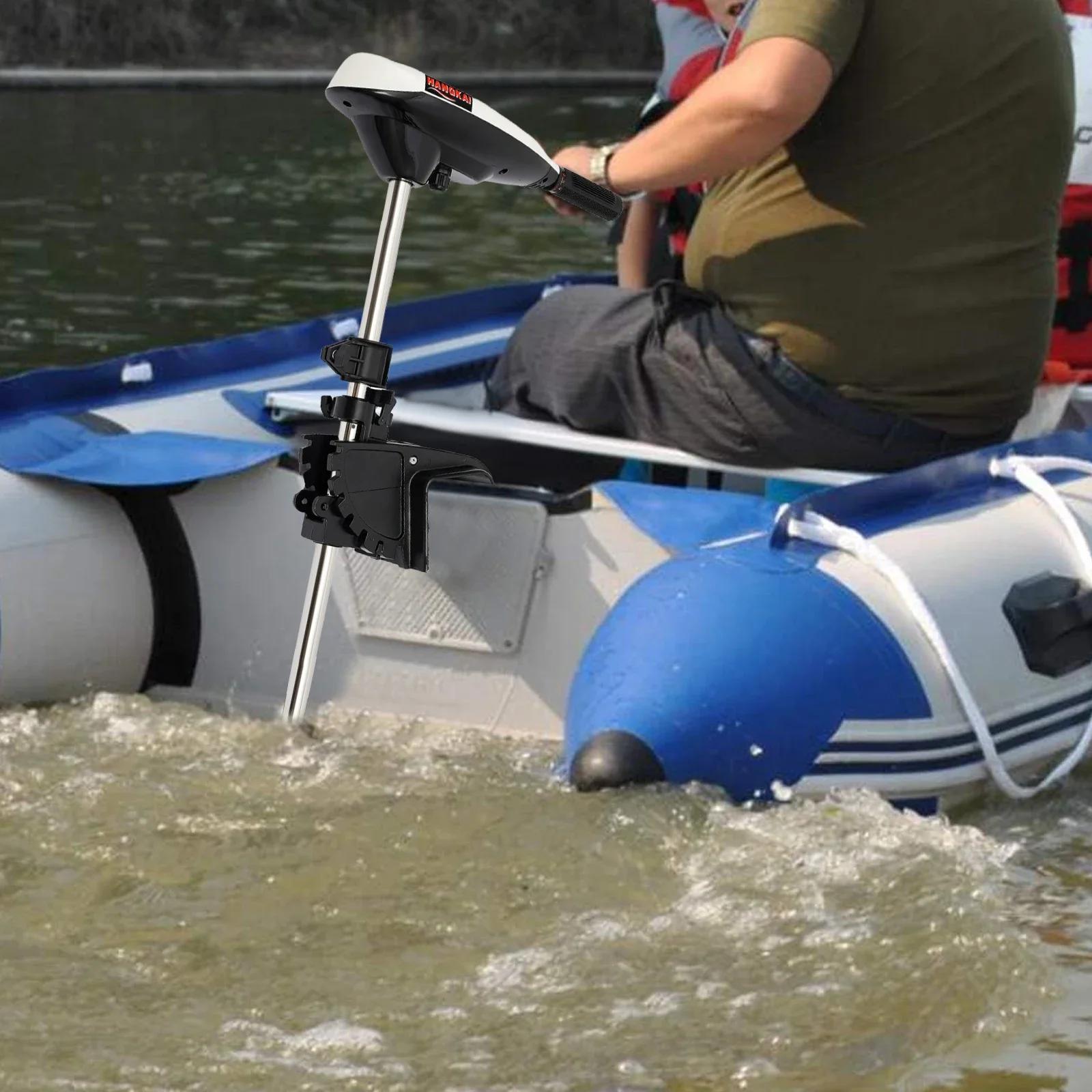 

Bymaocar Электрический подвесной мотор с телескопической ручкой управления, 12 В, многоскоростной, двигатель для лодки, подходит для рыбалки, аквакультуры чёрный