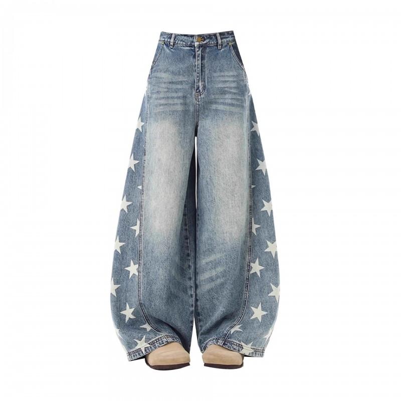Retro American Style Side-Panel Star Print