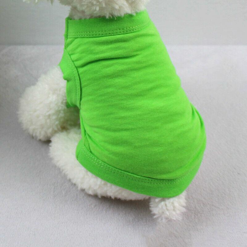 Plain Cotton Cat Dog Clothes Summer Small Medium Dogs Vest Pet T-shirt Clothing Solid Color Pet Vest