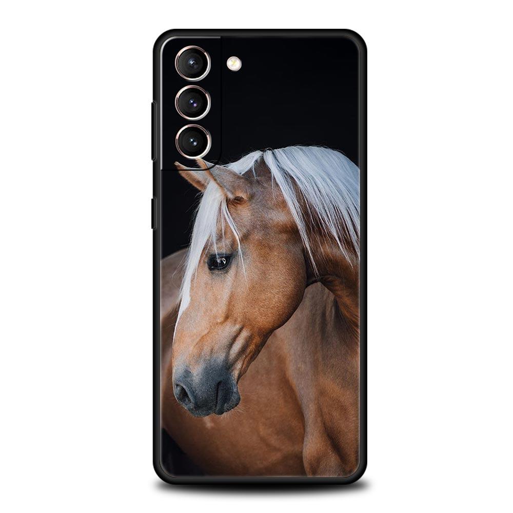 Coque de téléphone Animal Cheval pour Samsung Galaxy S26 S25 S24 S23 S22 S20 S21 FE Ultra S25 Edge Plus 5G Housse Souple en TPU Fundas Capas Sac