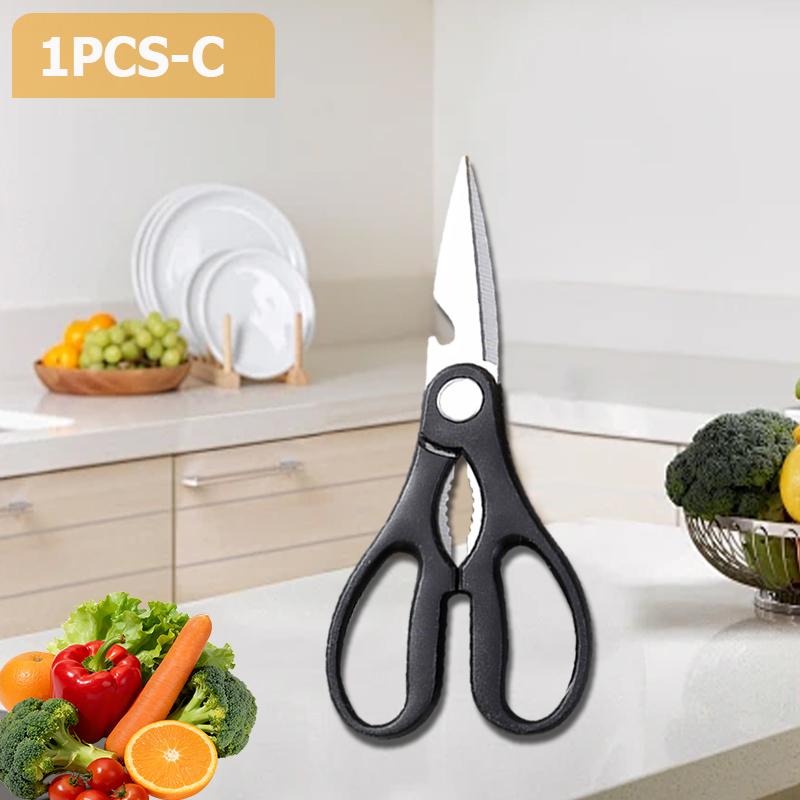 

Stainless Steel Kitchen Scissors Acacia-Handled Chicken Bone Shears Multi-Purpose Cutting Meat Fileting Fish Kitchen Shears