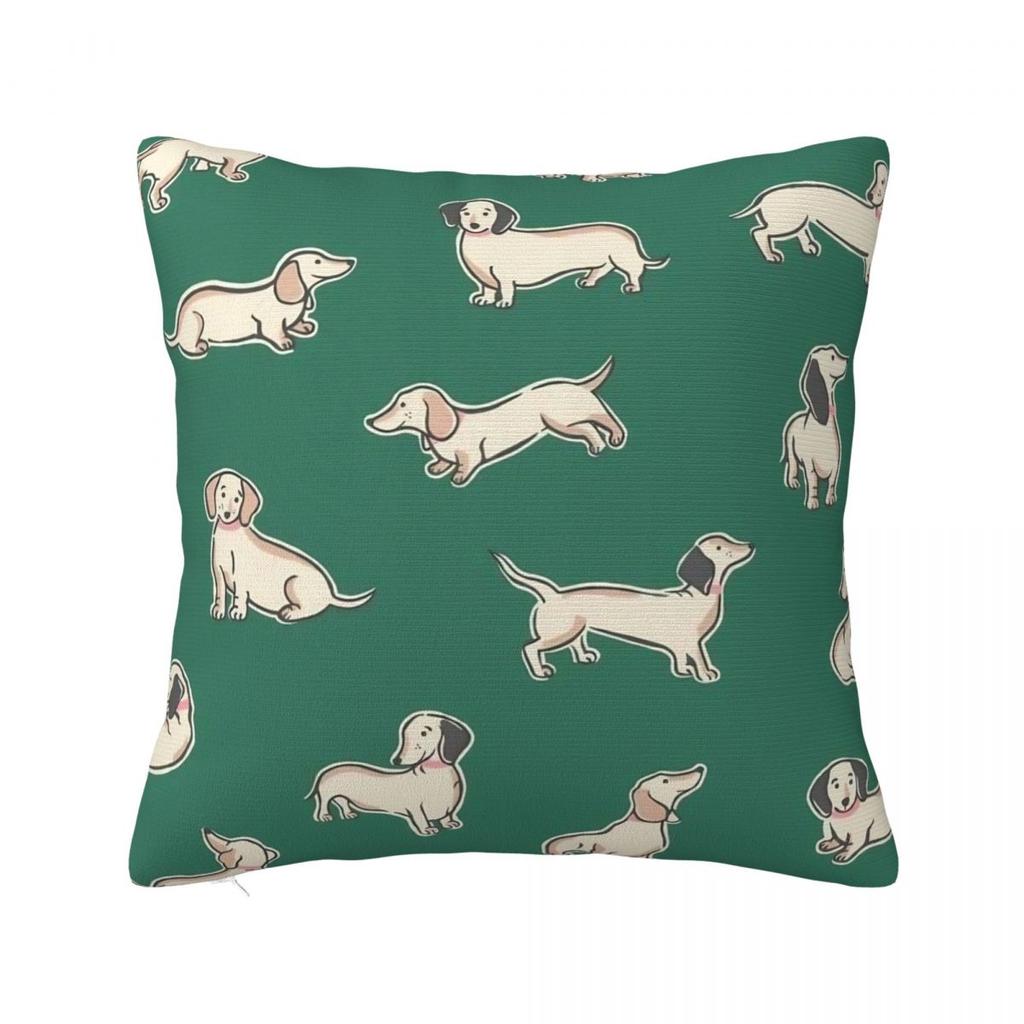 Cute Dachshunds Puppy Pillowcase Polyester Cushion Cover Gift Gift for Animal Dog Lover Throw Pillow Case Cover Seater