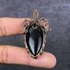 Black Onyx Gemstone Copper Wire Wrap Jewelry Pendant 2.36" q3K73