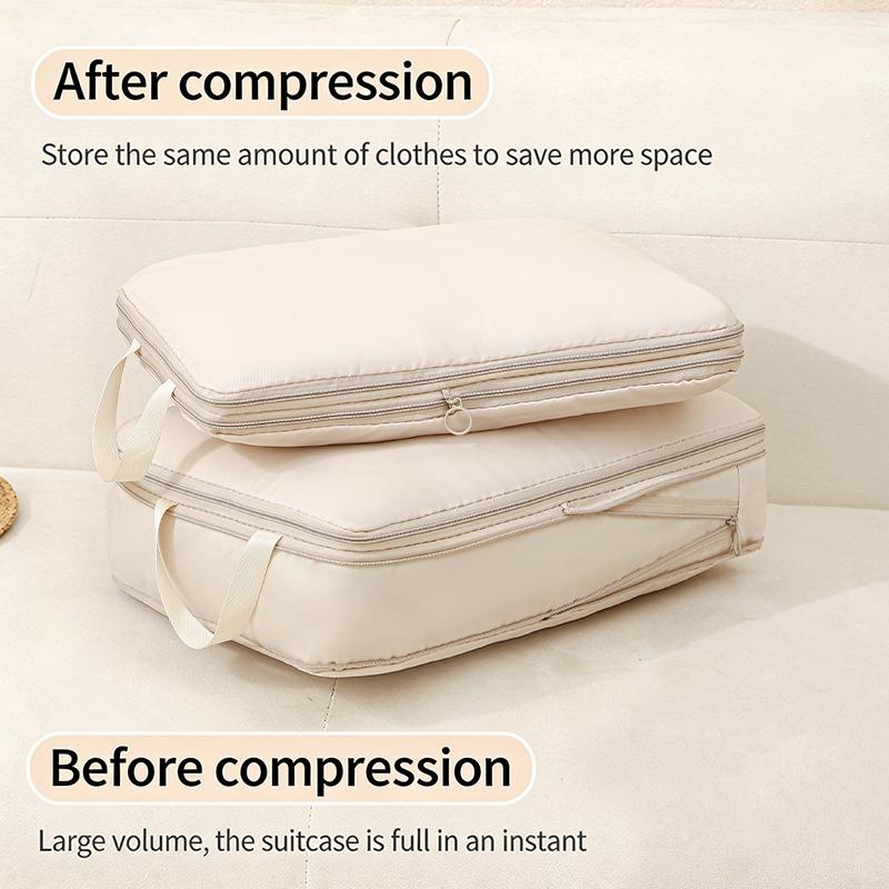 4Pcs Compressive Travel Storage Bags Thick Zipper Storage Bags Travel Accessories Travel Organizer Bags