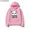 2022 Felpe con Cappuccio Panda Kawaii Unisex Harajuku Needs More Boba Felpa con Cappuccio Unisex Primavera Autunno Estetica Cartone Animato Grafica Felpa