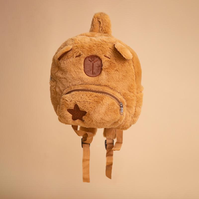 Lightweight Cute Capybara Plush Backpack - Stress-Reducing Student Bag