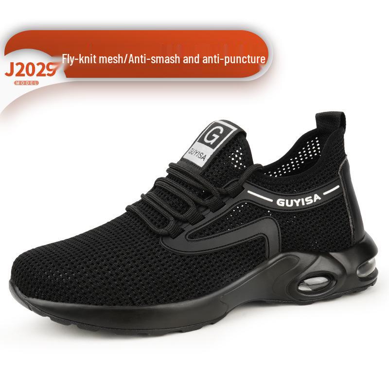 Pánská bezpečnostní obuv s ocelovou špičkou: Prodyšné, Snadné nazouvání/vyzouvání, Proti nárazu, Proti propíchnutí, Proti jiskrám; Ideální pro stavebnictví a svařování.