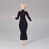 HAMRETHYPPZ Cute Male and Female Clothing Sexy Long Party Dress and Body Not Set, 1/12 Scale, One-Piece Dress, High-Neck Skirt, (Head Included)