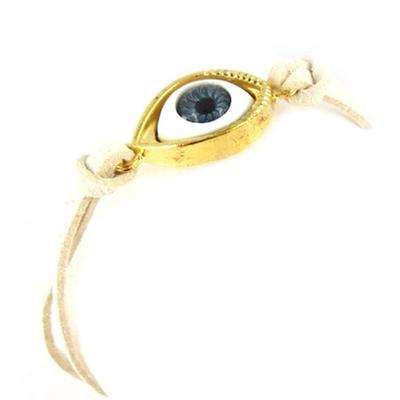 [R8222] - Beige 'Eye of Fatima' Designer Bracelet