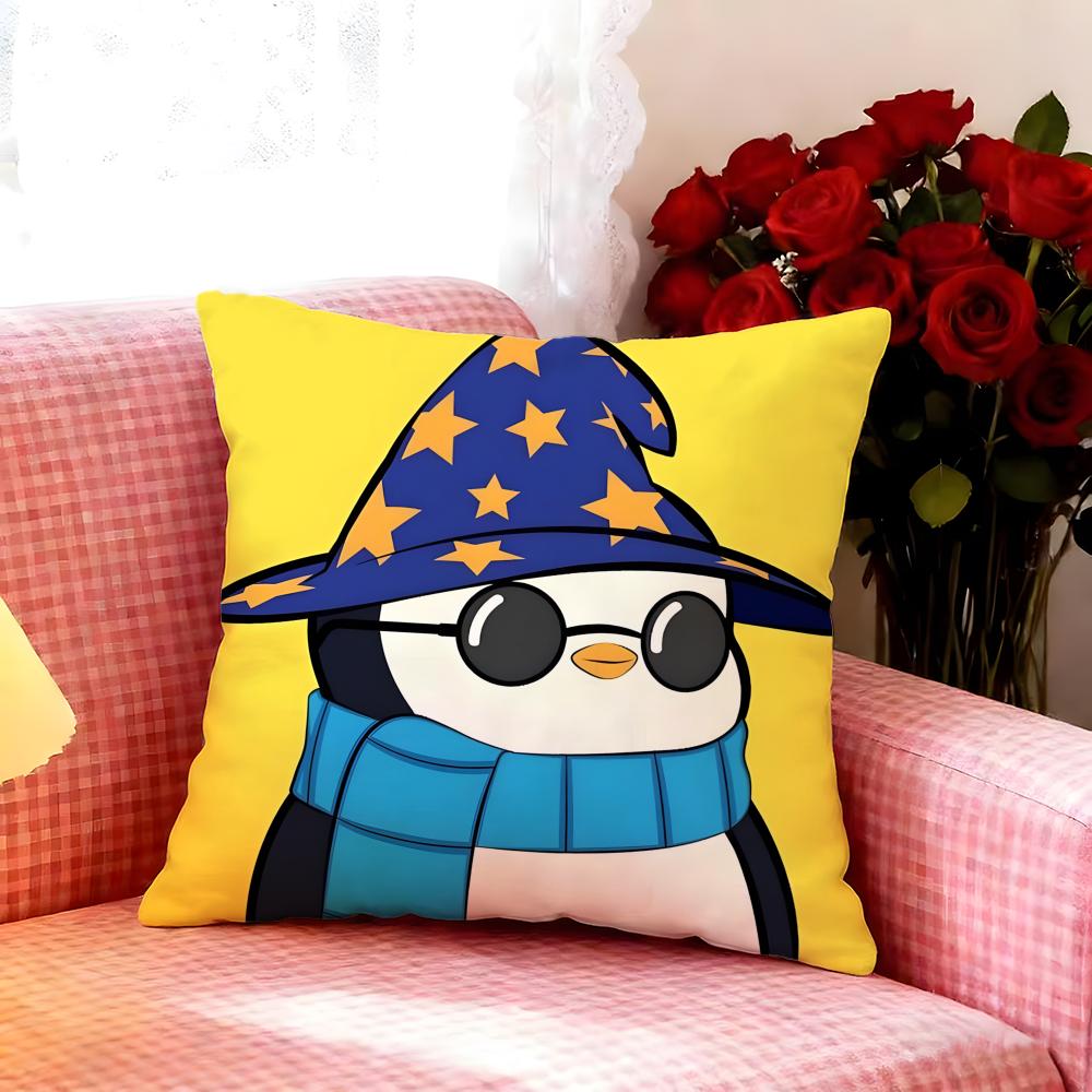Cute Animal Cartoon Penguin Cushion Cover Premium Soft Pillowcase Skin-Friendly Breathable Multi-Purpose For Home Office Travel