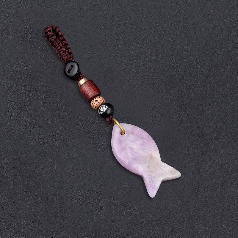1PC Handmade Fish Keychain Boho Style Keychain Natural Crystal Agate Jewelry Crystal Keychain 38x20mm