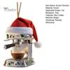 Coffee Machine Christmas Ornament Acrylic Santa Hat Mini Coffee Machine Pendant Keepsake Holiday Car Backpack Charm Gift for Coffee Lovers