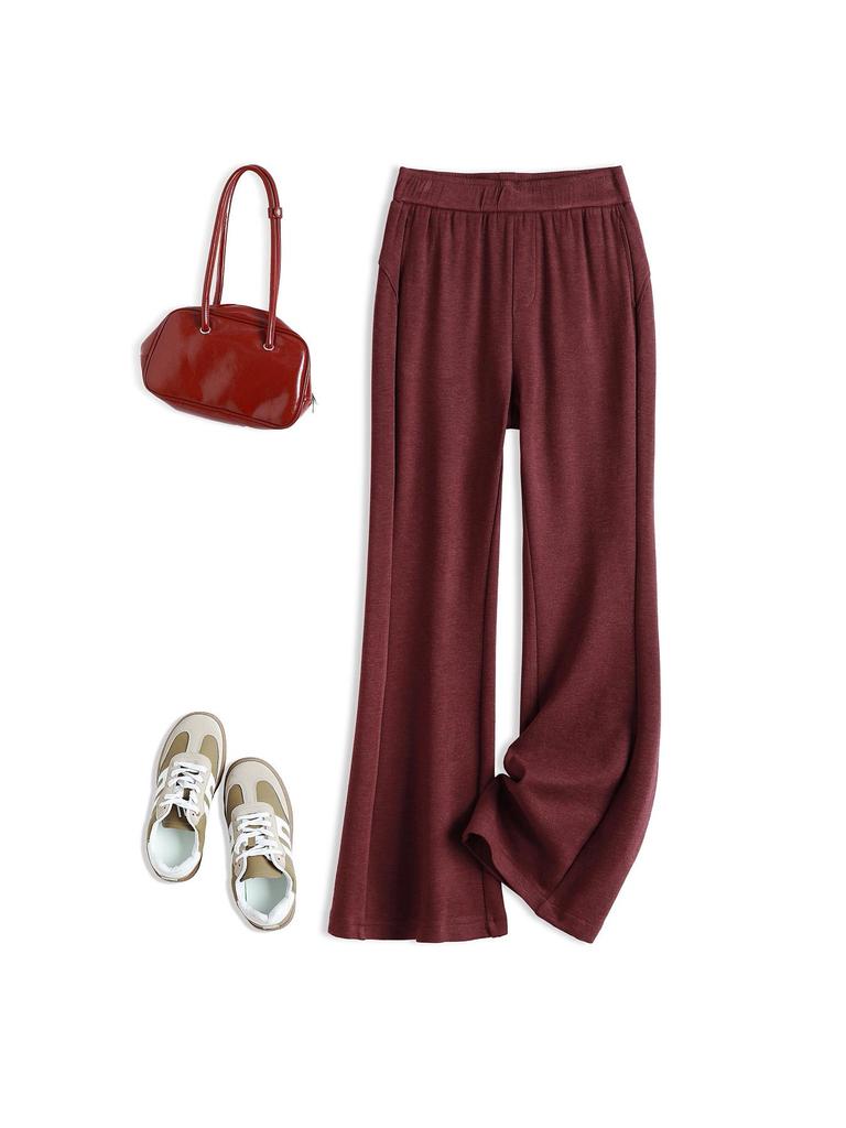 Jesienne damskie wyszczuplające spodnie z kaszmiru z rozszerzanymi nogawkami: Wszechstronny, Wysokiej Klasy Styl Drapowania