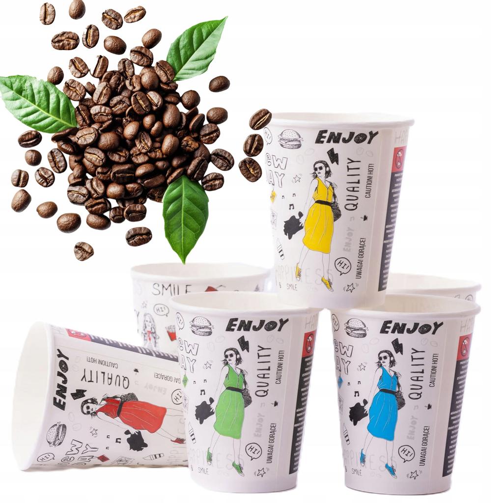 Cups + Lids Disposable Paper Cups For Takeaway Drinks