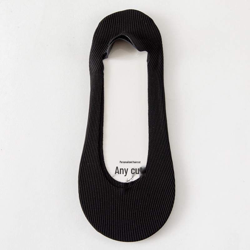 Women's Ice Silk Low Cut No-Show Striped Mesh Lace Boat Socks - Super Thin & Non-Slip