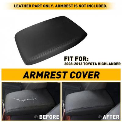 For Toyota Highlander 2008-13 PU Leather Center Armrest Console Lid Cover Black