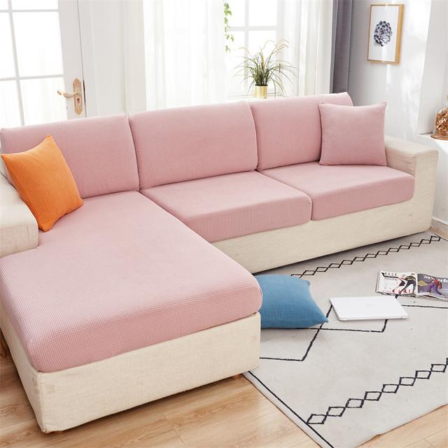 Husă Jacquard pentru Perna de Șezut a Sofalei Husă pentru Scaun Elastică Lavabilă Detasabilă Husă de Protecție pentru Șezut din Fleece Polar pentru Sofă