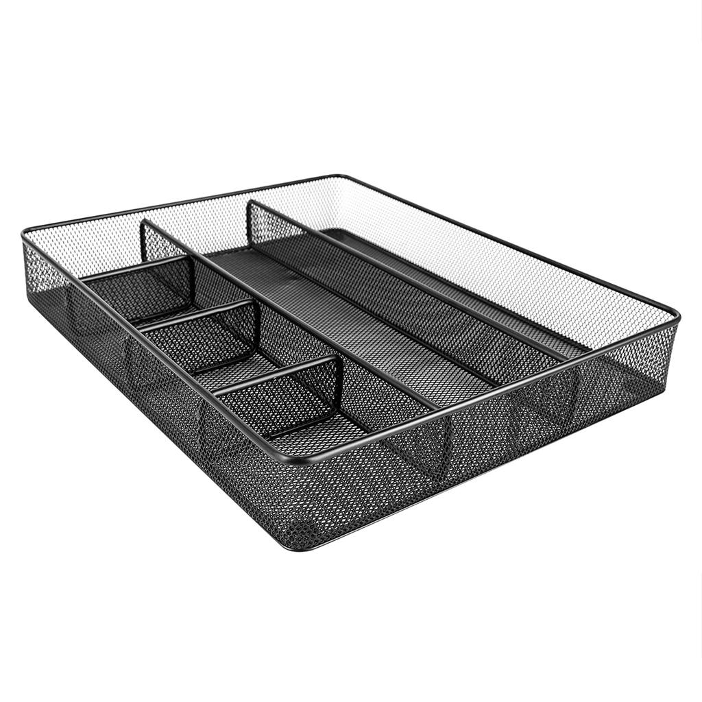Amazon Basics Drawer Dividers, Storage Organizer with Dividers, Mesh, Black, 15cm X 6cm X 30cm