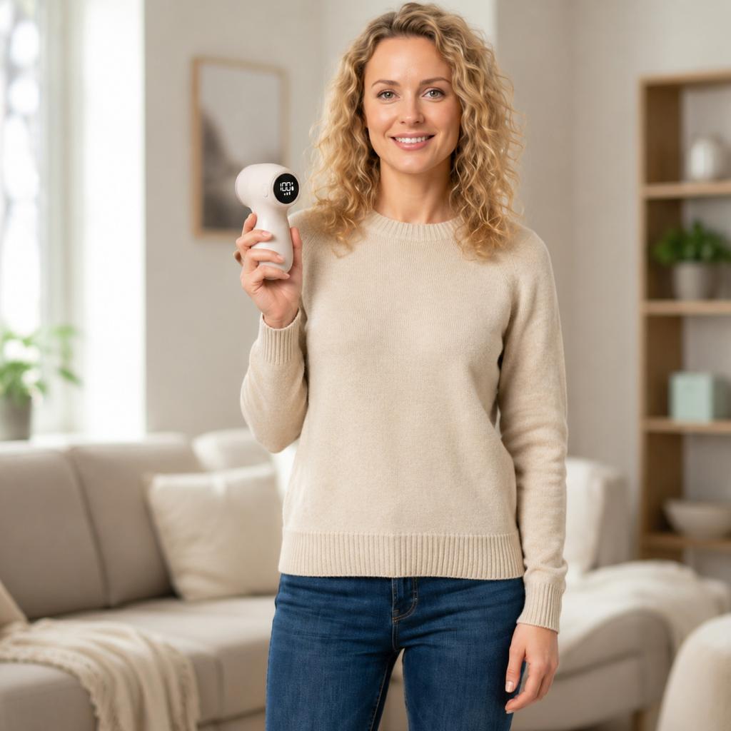 Electric Fabric Shaver Rechargeable Lint Remover with Digital Display Portable Clothes Pill Remover for Home Use and Travel