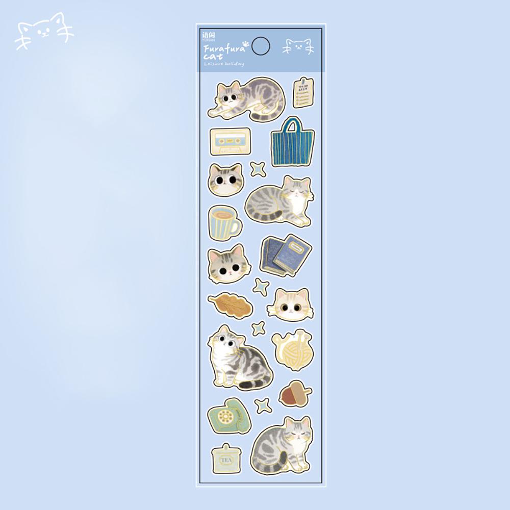 Hot Stamping Stickers, Meow Language, Cute and Interesting Cat Patterns, Handmade Tent, Photo Frame, DIY Decoration Collage