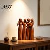 Thoughtful Gifts for Sisters Sisterhood Wooden Figurine, Handcrafted Friendship Sculpture Living Room Fine Carved Statuettes Bedroom Tabletop