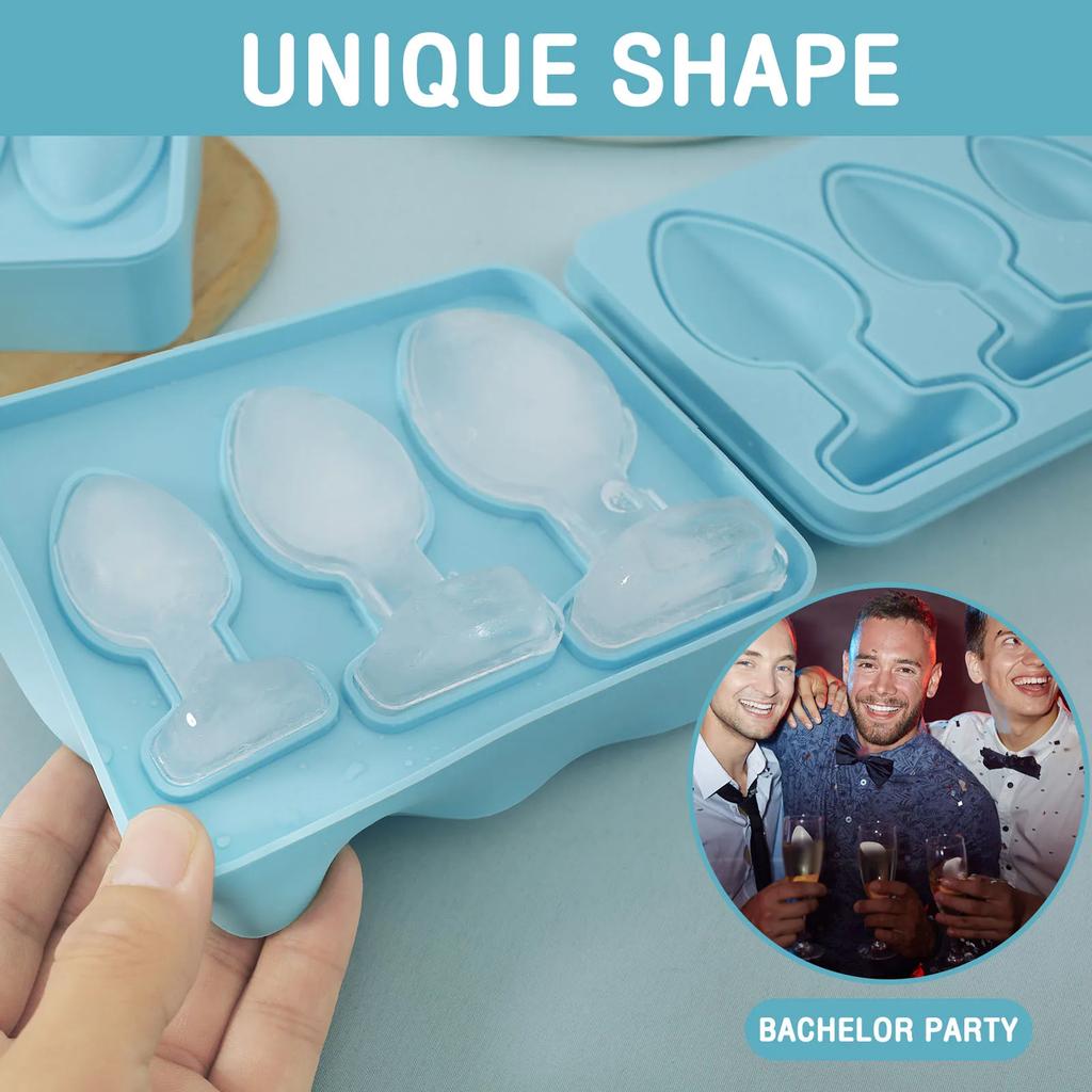 2Pcs Ice Cube Mold Silicone Prank Butt Plug Shaped Mold Prank Ice Cube Molds Kitchen DIY Ice Maker Juice Drink Ice Cube Trays