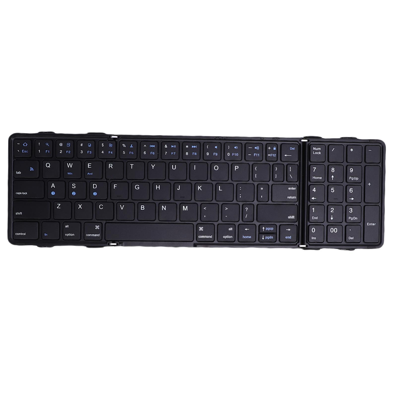 

Складная Bluetooth-клавиатура Перезаряжаемая Портативная Беспроводная Клавиатура для Бизнеса и Путешествий Задняя Крышка из ПУ Кожи