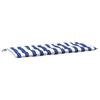 Garden Bench Cushions 2 Pcs Blue & White Striped 120 X 50 X 7 Cm Fabric