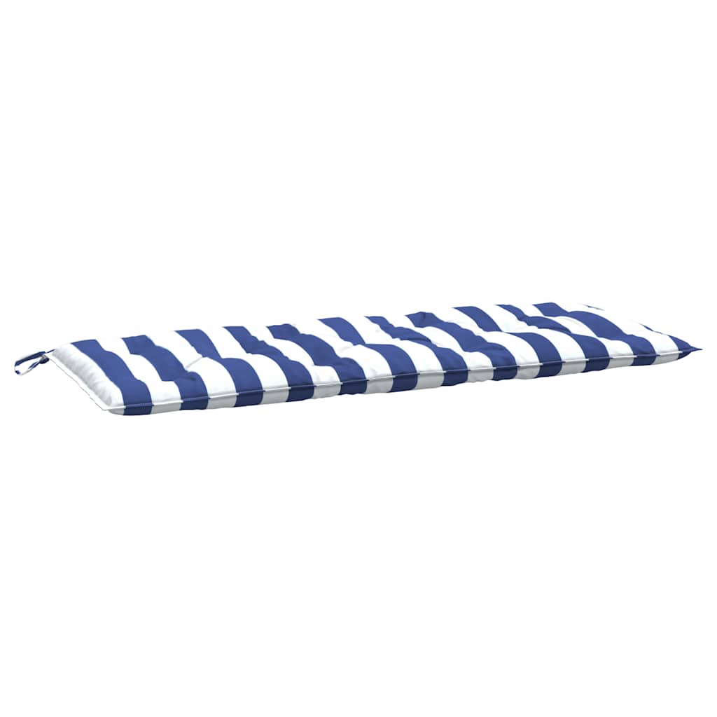 Garden Bench Cushions 2 Pcs Blue & White Striped 120 X 50 X 7 Cm Fabric