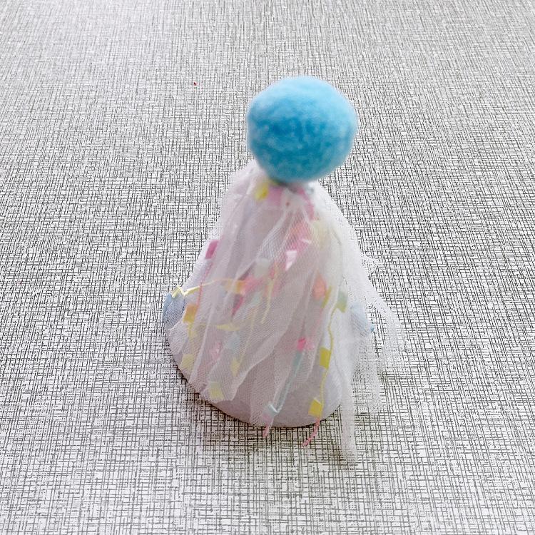 

2 ШТ Реквізит для дня народження Домашній кіт Собака Набір для створення атмосфери на день народження Капелюх на день народження Шарф Слинявчик для собаки Рушник для слини Сітка Аксесуари для домашнього кошеняти size