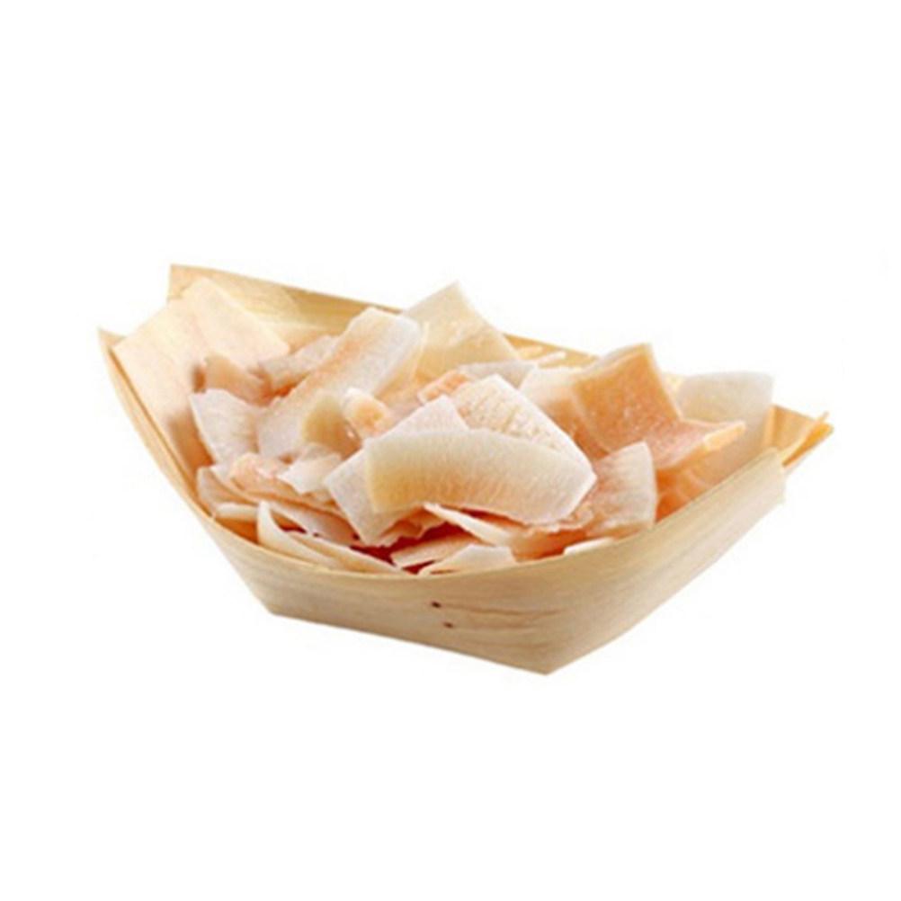 50 Peças Barquinhos de Servir de Madeira 12X6X3Cm Bétula Natural Bandeja Descartável para Petiscos Lanches Aperitivos Formato de Casamento