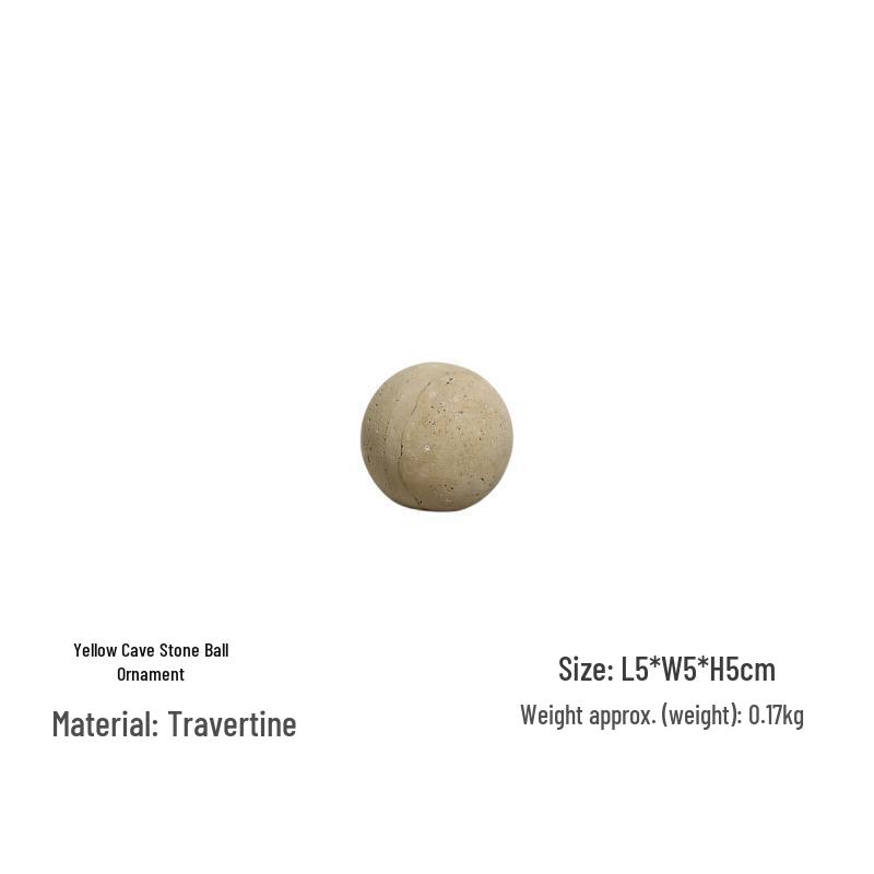 

Minimalist Wabi-Sabi Yellow Travertine Marble Sphere Decor for Home, Office, and Living Spaces