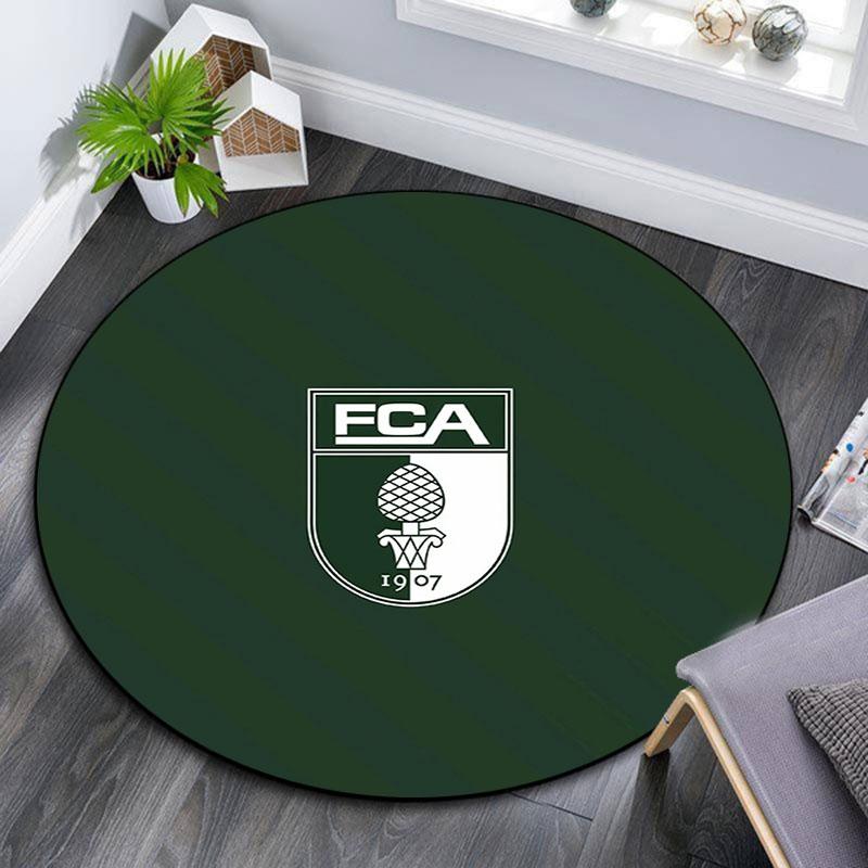 FC Augsburg,Runder Teppich,Teppich für Wohnzimmer Schlafzimmer Sofa Spielzimmer Dekor,Rutschfeste Fußmatte