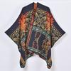 Autumn and Winter Retro Thickened Warm Shawl Cape Fashion Flower Split Jacquard Scarf