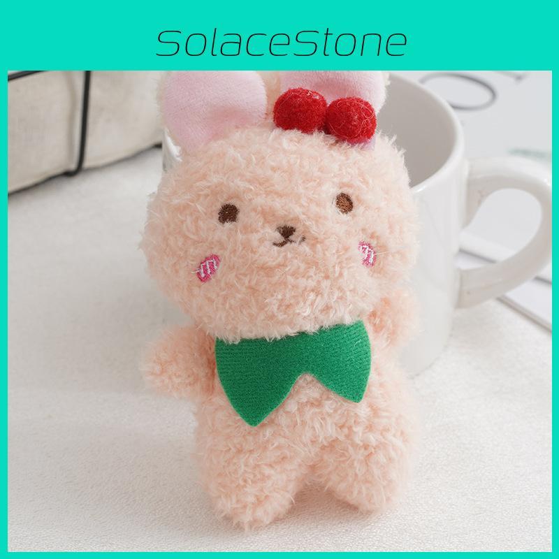 Adorable Cherry Bunny Plush Toy Mini Teddy Bear Bag Charm For Couples And Girls