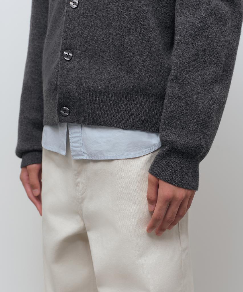 Musinsa Standard Round Neck Crop Cardigan [Medium Gray]